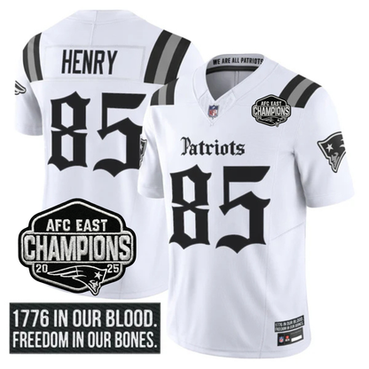 NE 'Gothic Revolution Edition' AFC East Champions Patch Vapor Limited Jersey - All Stitched