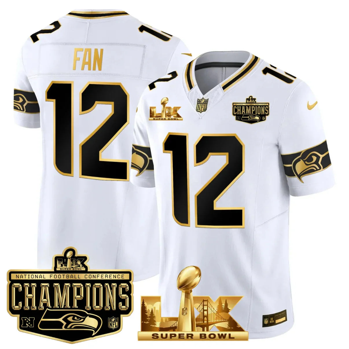 SEA SB LX Game Patch Jersey - All Stitched