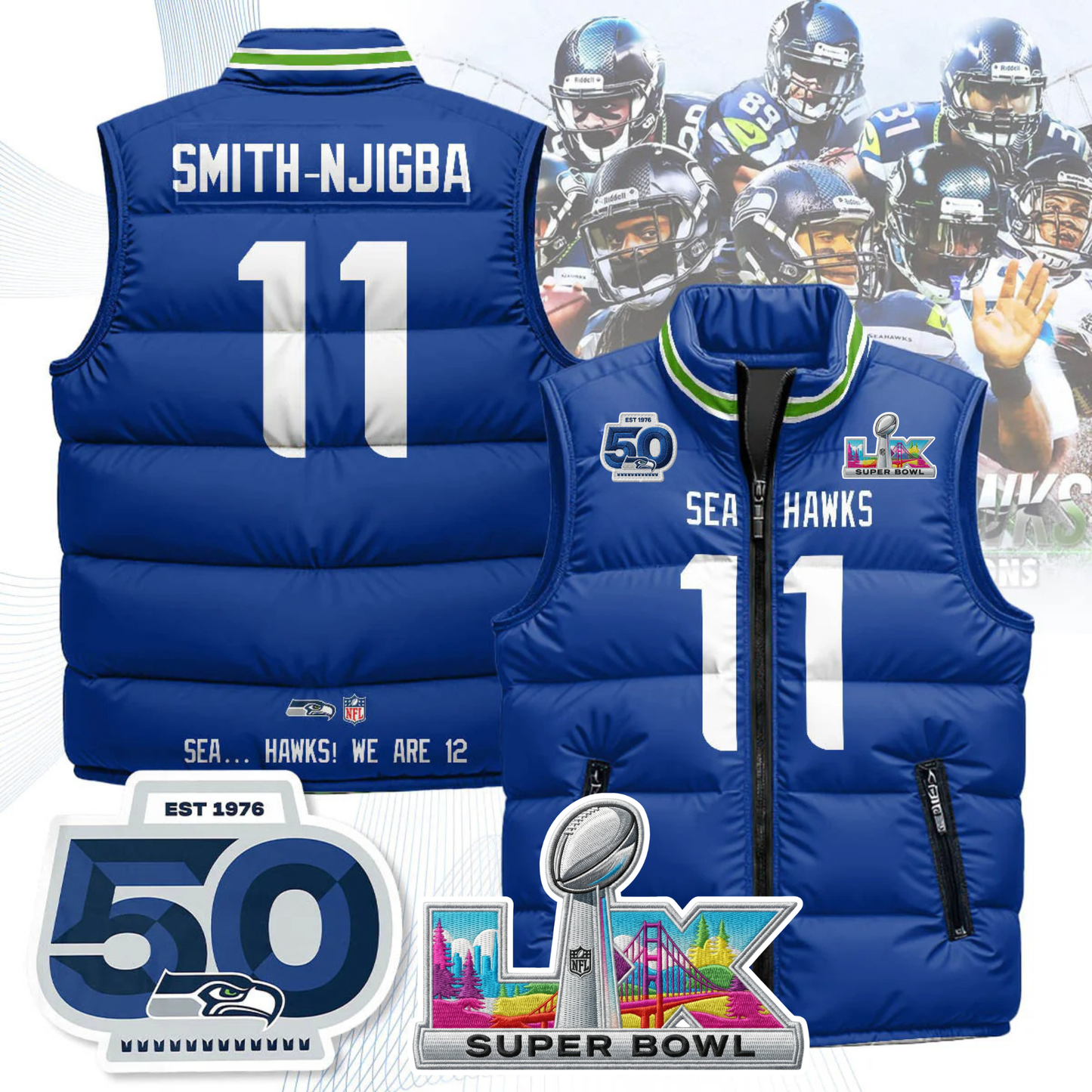 SEA NFC Champions Patch Unisex Puffer Vest