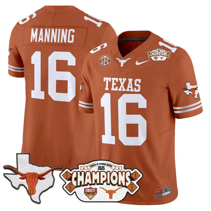 TEX 2025 State Map & Citrus Bowl Champions Patch Vapor Limited Jersey V1 - All Stitched