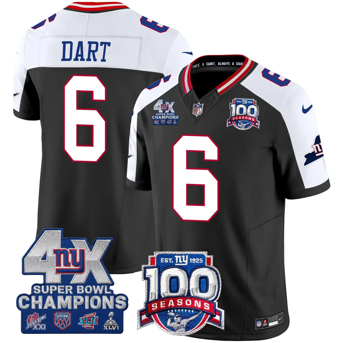 NYG 4X Champions & 100th Season Patch Limited Edition - Stitched (2)