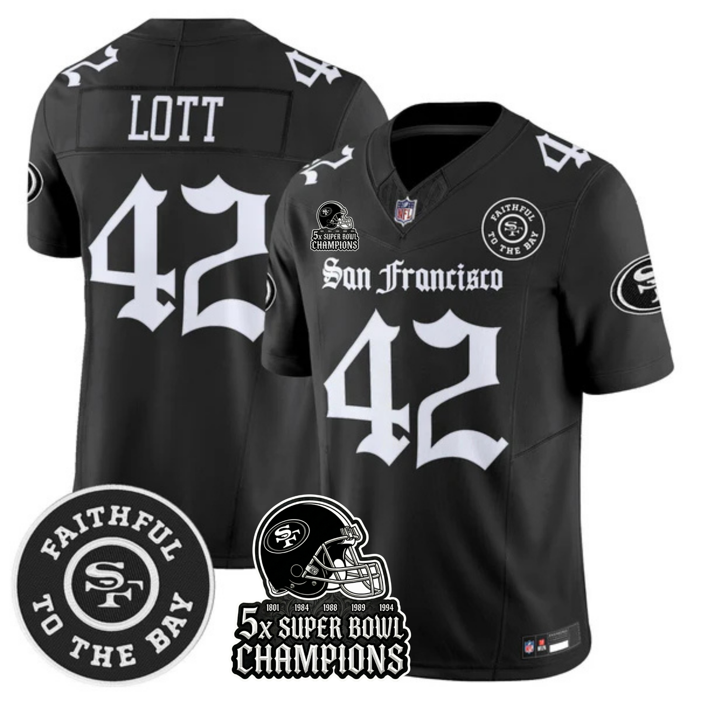 SF 5-Time Champions 'Gothic Edition' Vapor Limited Jersey - All Stitched