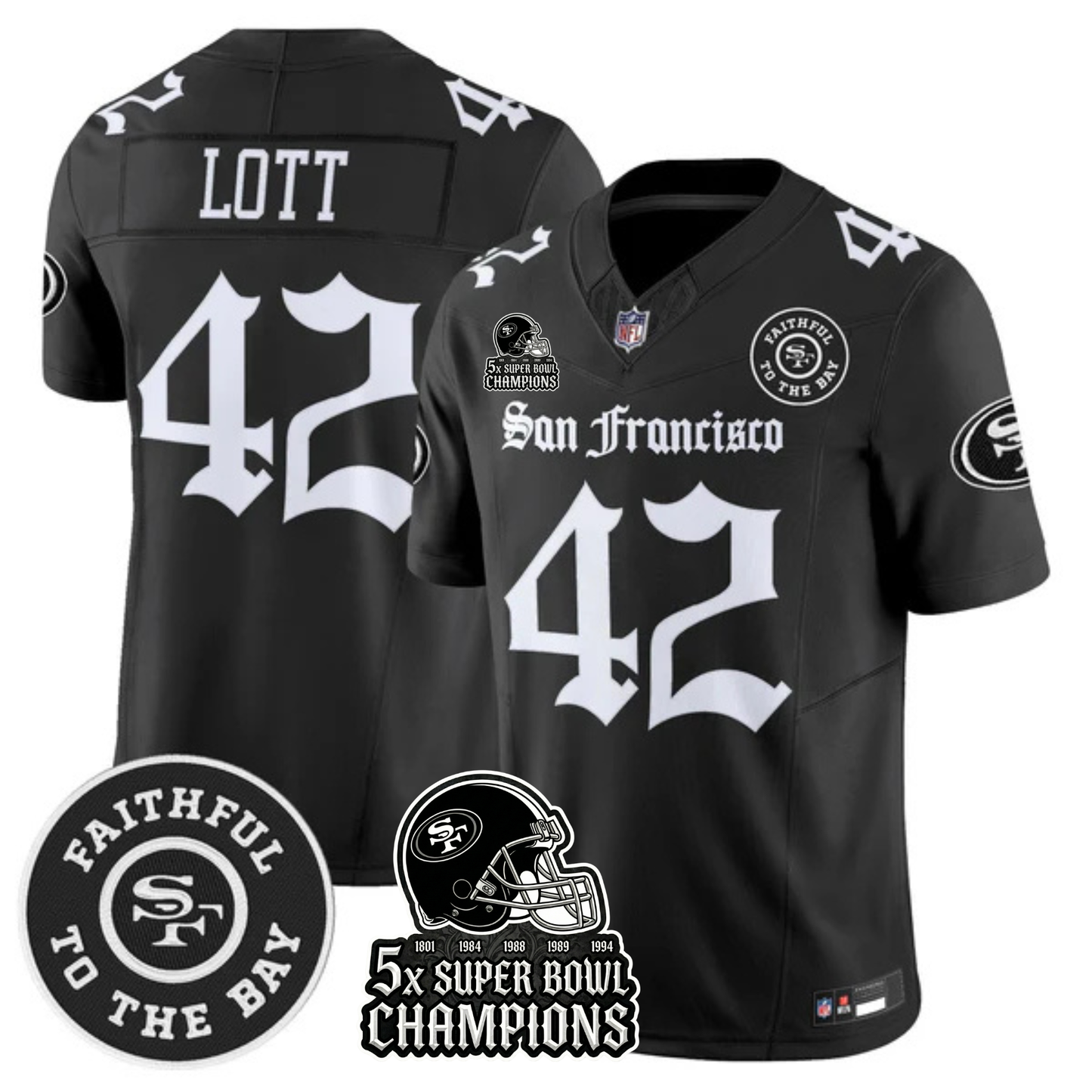 SF 5-Time Champions 'Gothic Edition' Vapor Limited Jersey - All Stitched