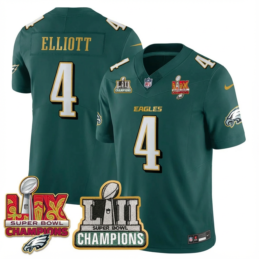 PHI LII-LIX Super Bowl Champions Vapor Limited Gold Jersey - All Stitched