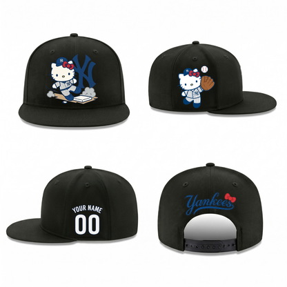 NYY x Meow KT Personalized Snapback Cap - Printed