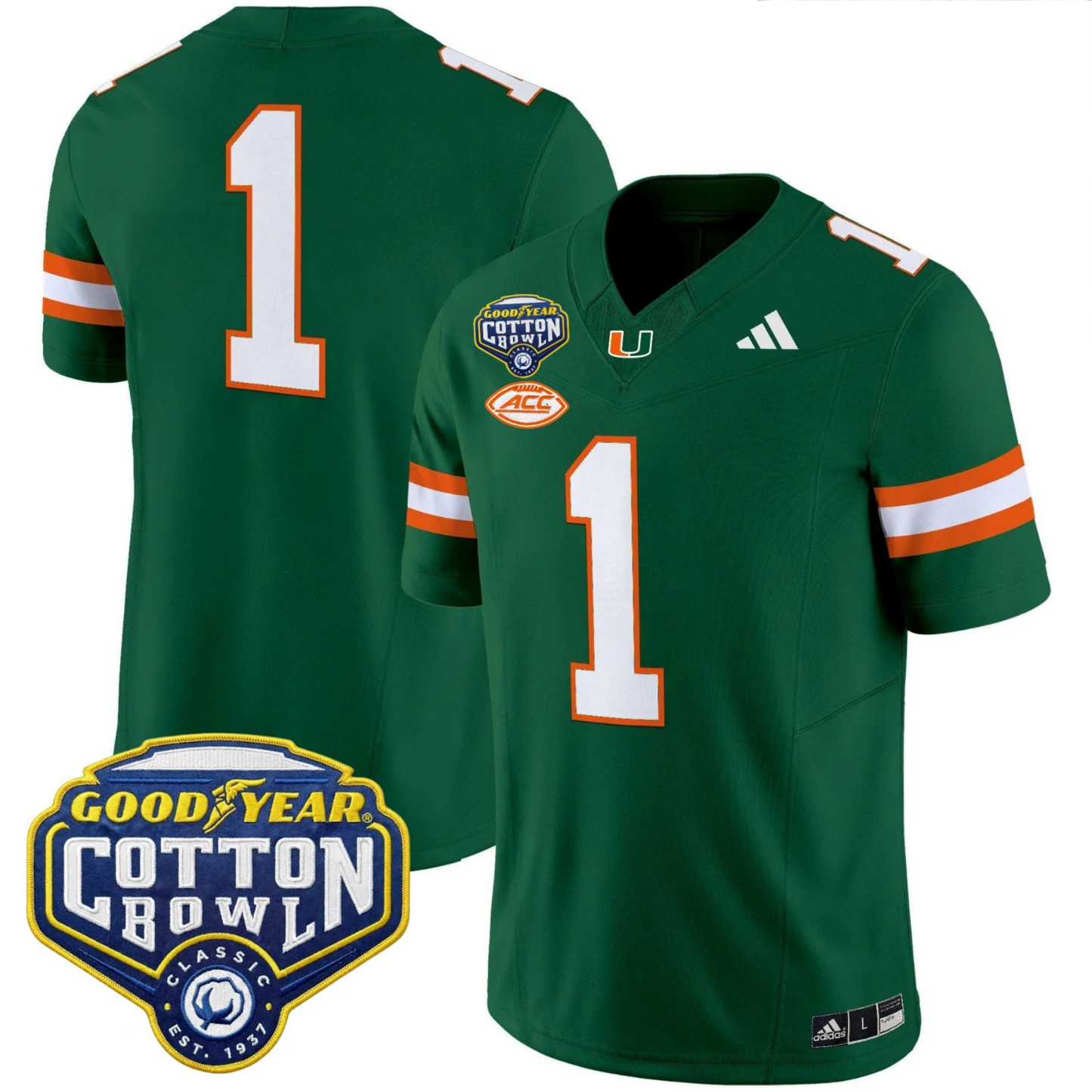 MIA 2025 Goodyear Cotton Bowl Patch Vapor Limited Jersey - All Stitched