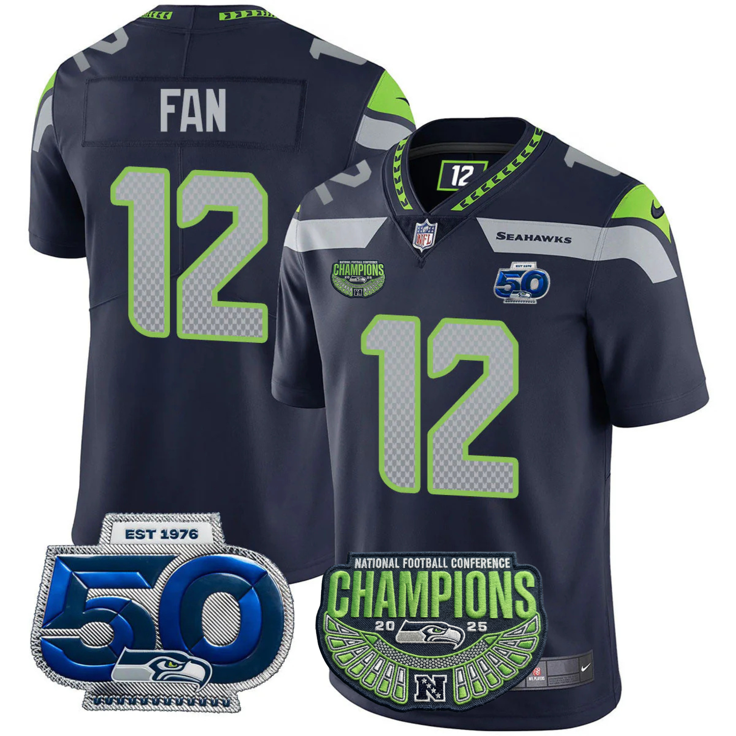 SEA 2025 Vapor Limited Jersey V3- NFC Champions Limited Patch - All Stitched