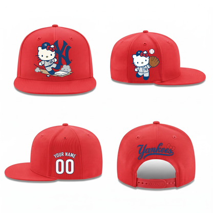NYY x Meow KT Personalized Snapback Cap - Printed