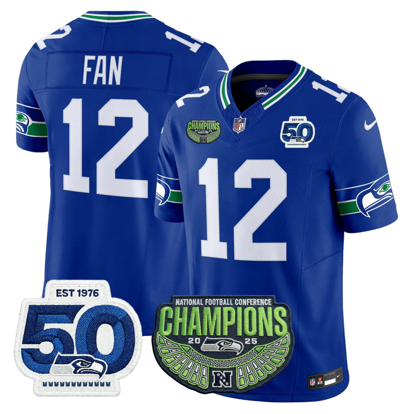 SEA 2025 Vapor Limited Jersey V3- NFC Champions Limited Patch - All Stitched