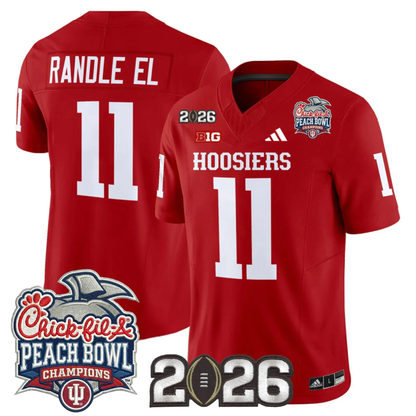 Indiana Hoosiers Peach Bowl Champions & 2026 CFP Finals Patch Vapor Limited Jersey V1 - All Stitched