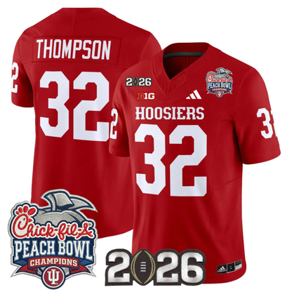 Indiana Hoosiers Peach Bowl Champions & 2026 CFP Finals Patch Vapor Limited Jersey V1 - All Stitched