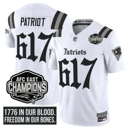 NE 'Gothic Revolution Edition' AFC East Champions Patch Vapor Limited Jersey - All Stitched