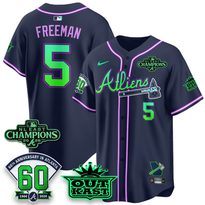 ATL 2026 NL East Champs Atliens Cool Base Galaxy Version Jersey - Stitched