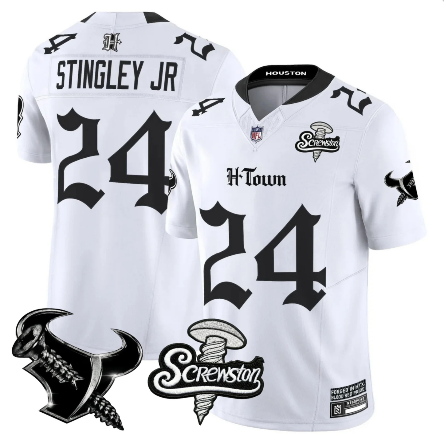 HOU 'Gothic Lone Star Shadows' DJ Screw Edition Vapor Limited Jersey - All Stitched