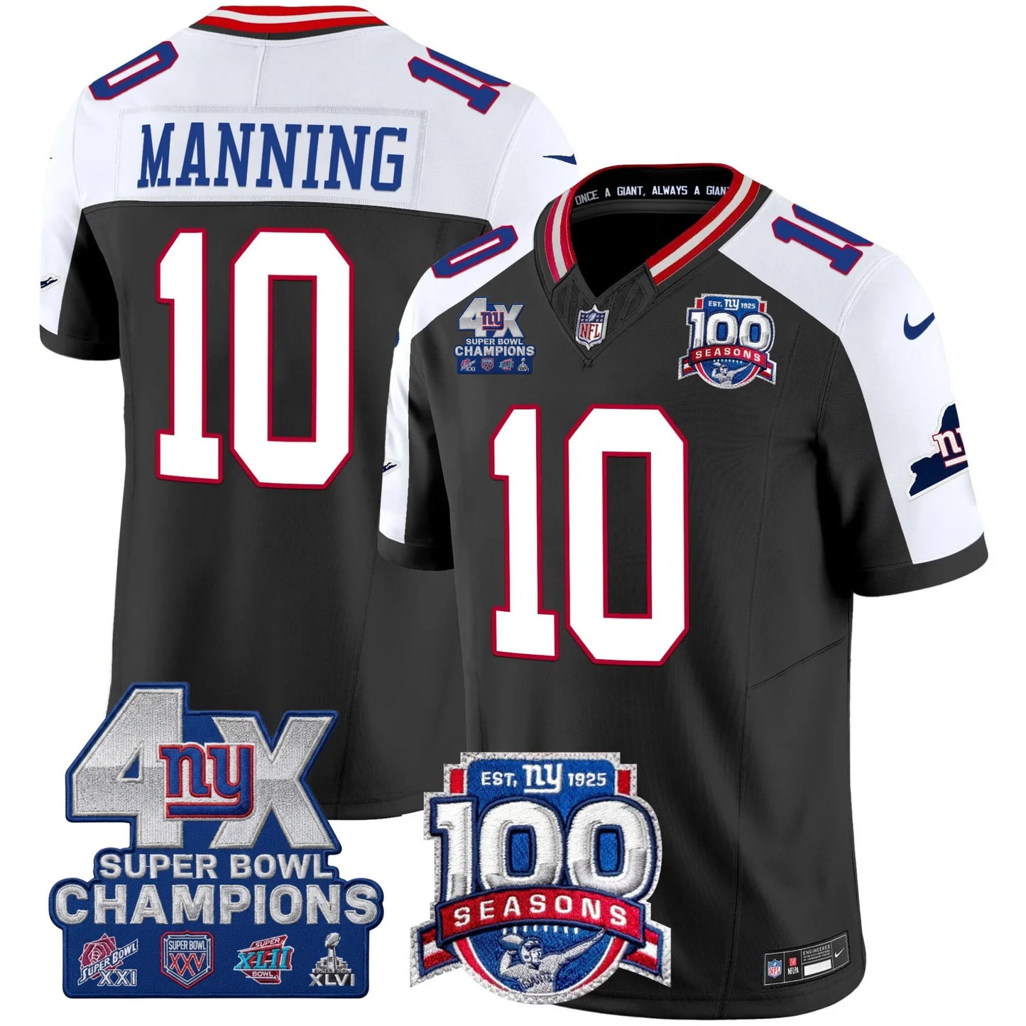 NYG 4X Champions & 100th Season Patch Limited Edition - Stitched (2)