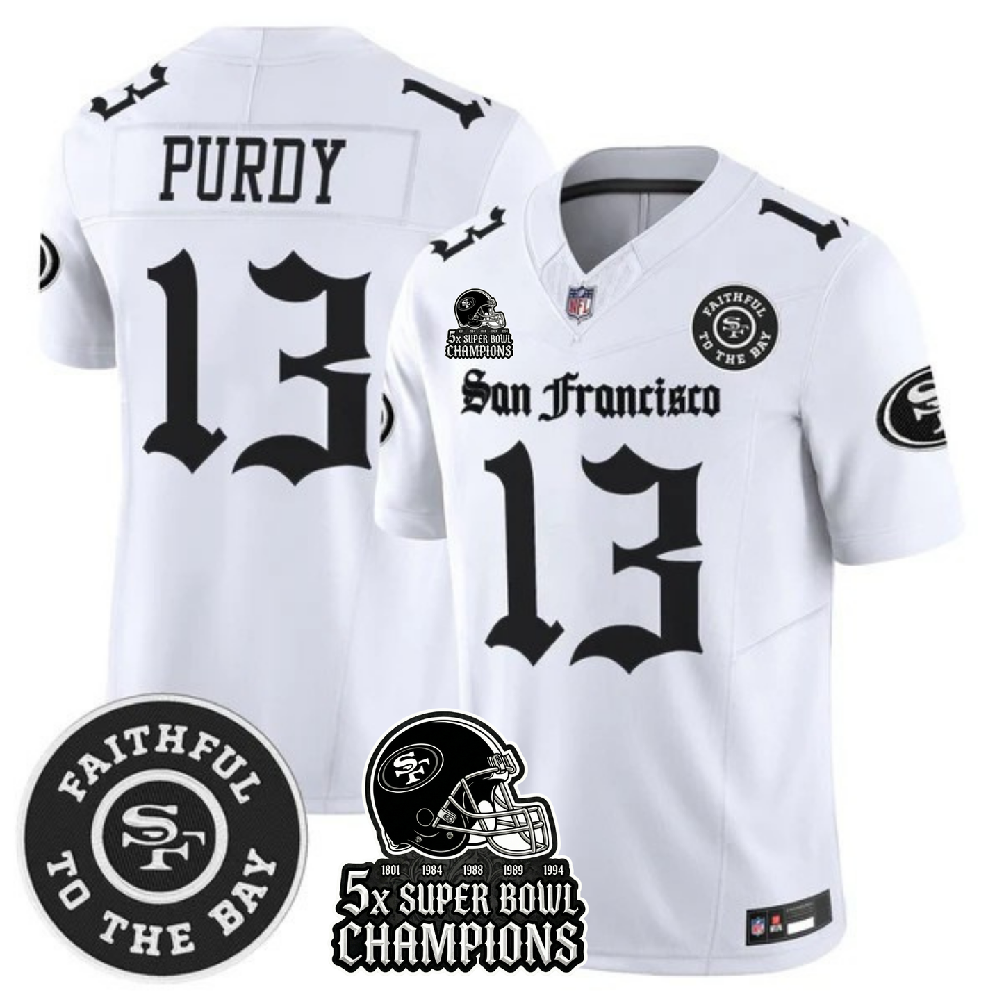 SF 5-Time Champions 'Gothic Edition' Vapor Limited Jersey - All Stitched