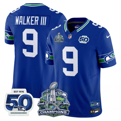 SEA S.Bowl LX Champions Patch Vapor Limited Jersey - All Stitched