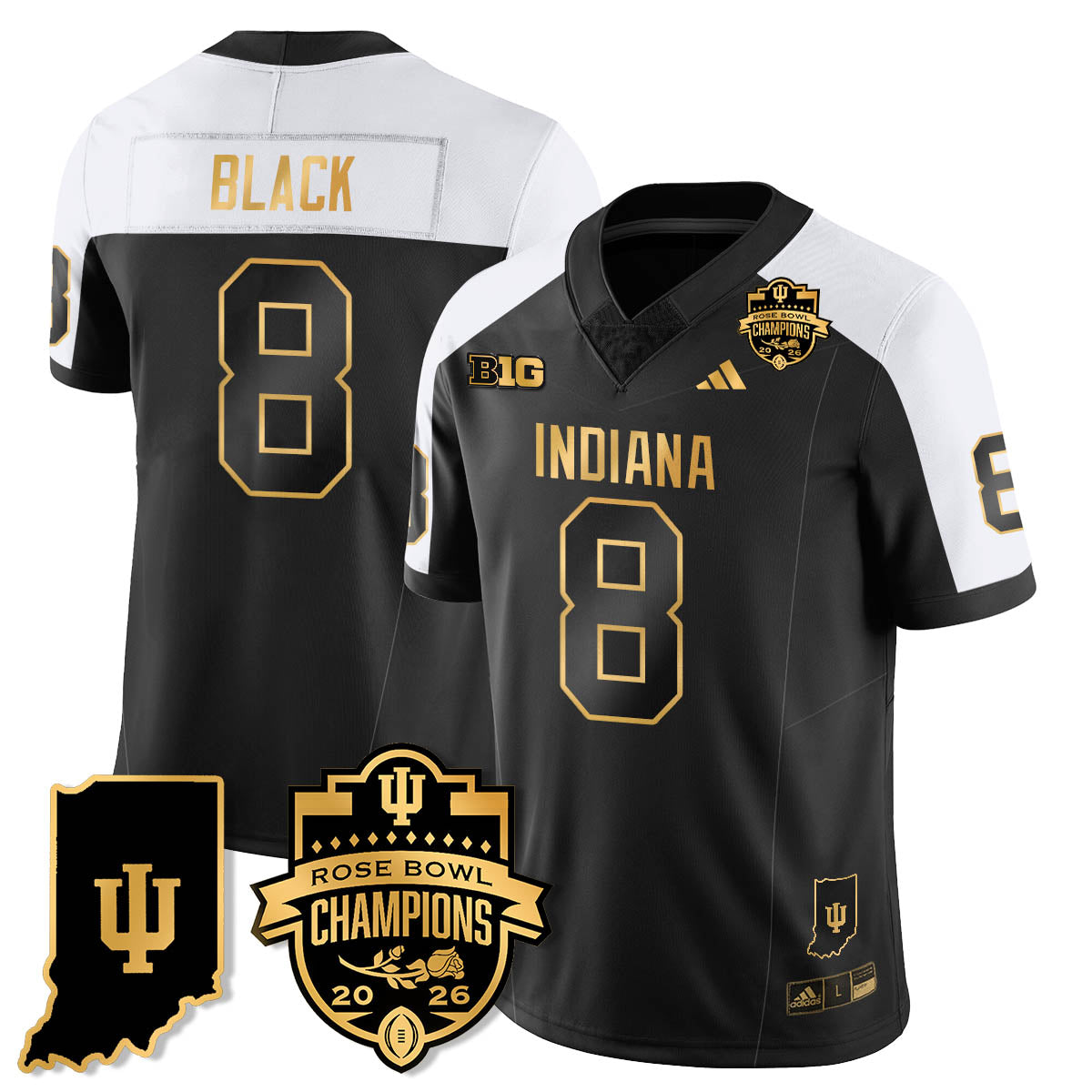 Indiana Hoosiers Vapor Limited Football Gold Jersey - Rose Bowl Champions - All Stitched