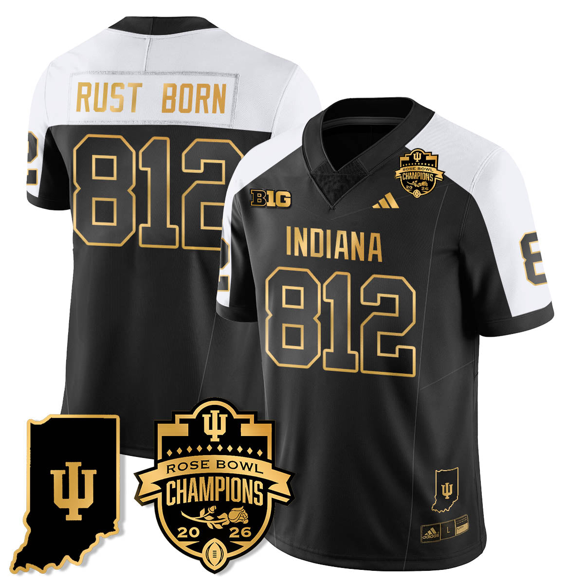 Indiana Hoosiers Vapor Limited Football Gold Jersey - Rose Bowl Champions - All Stitched