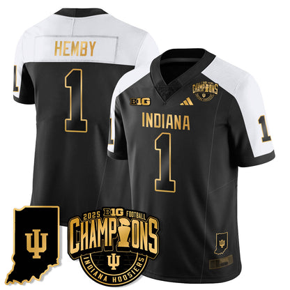 Indiana Hoosiers Vapor Limited Football Gold Jersey - Big 10 Champions - All Stitched