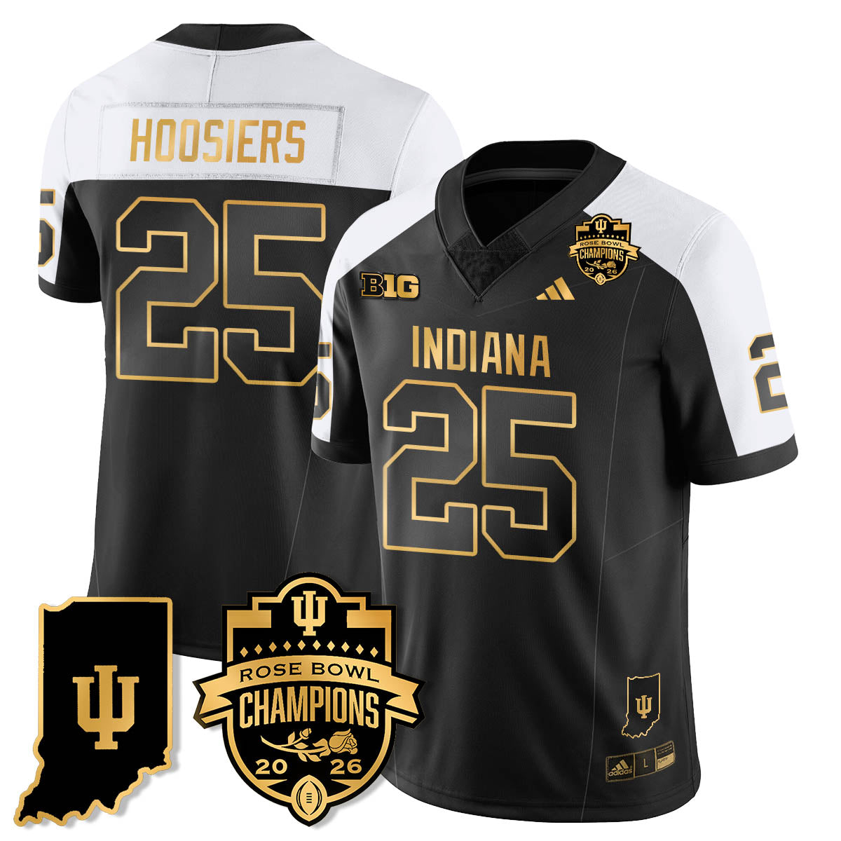 Indiana Hoosiers Vapor Limited Football Gold Jersey - Rose Bowl Champions - All Stitched