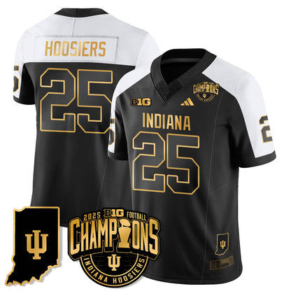 Indiana Hoosiers Vapor Limited Football Gold Jersey - Big 10 Champions - All Stitched
