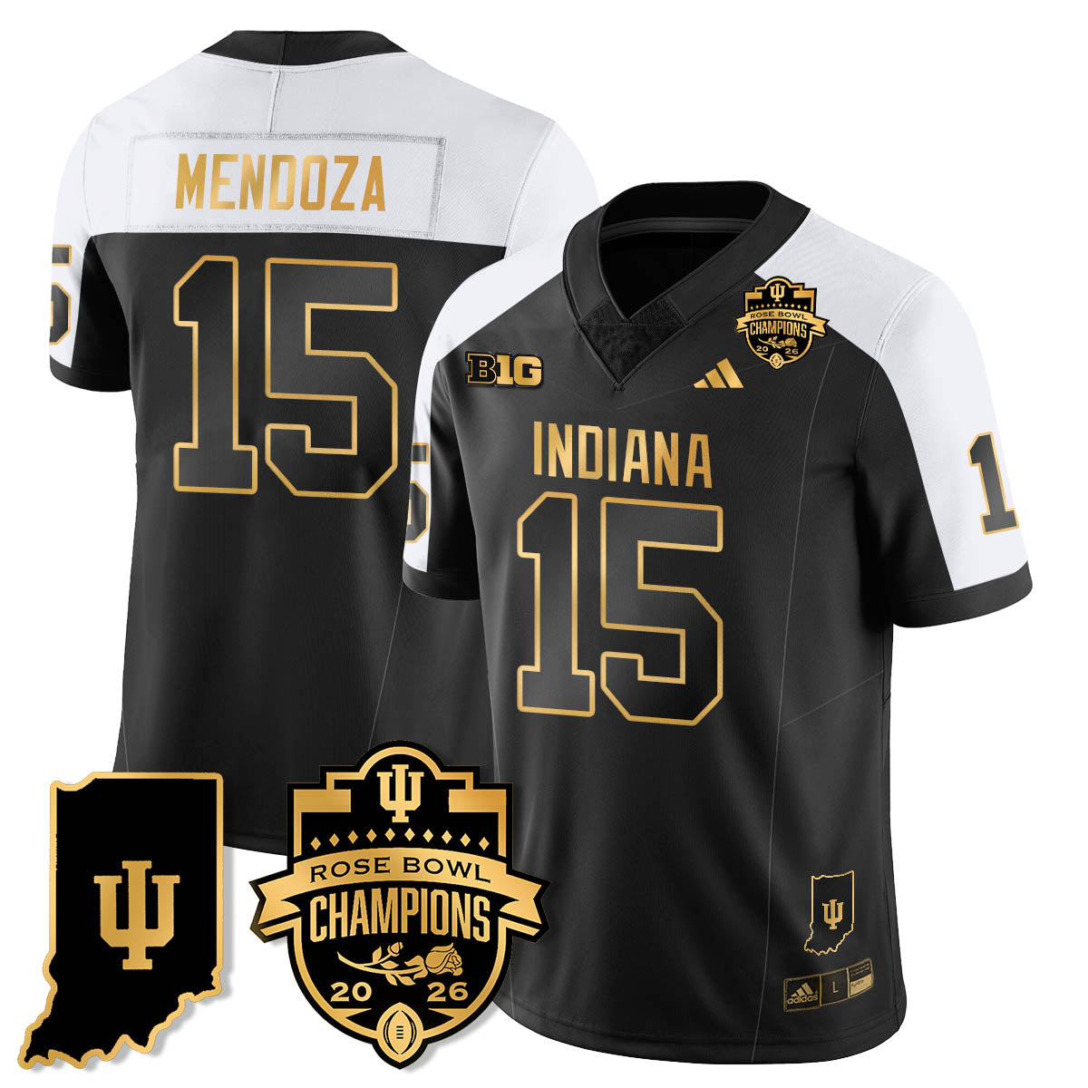 Indiana Hoosiers Vapor Limited Football Gold Jersey - Rose Bowl Champions - All Stitched