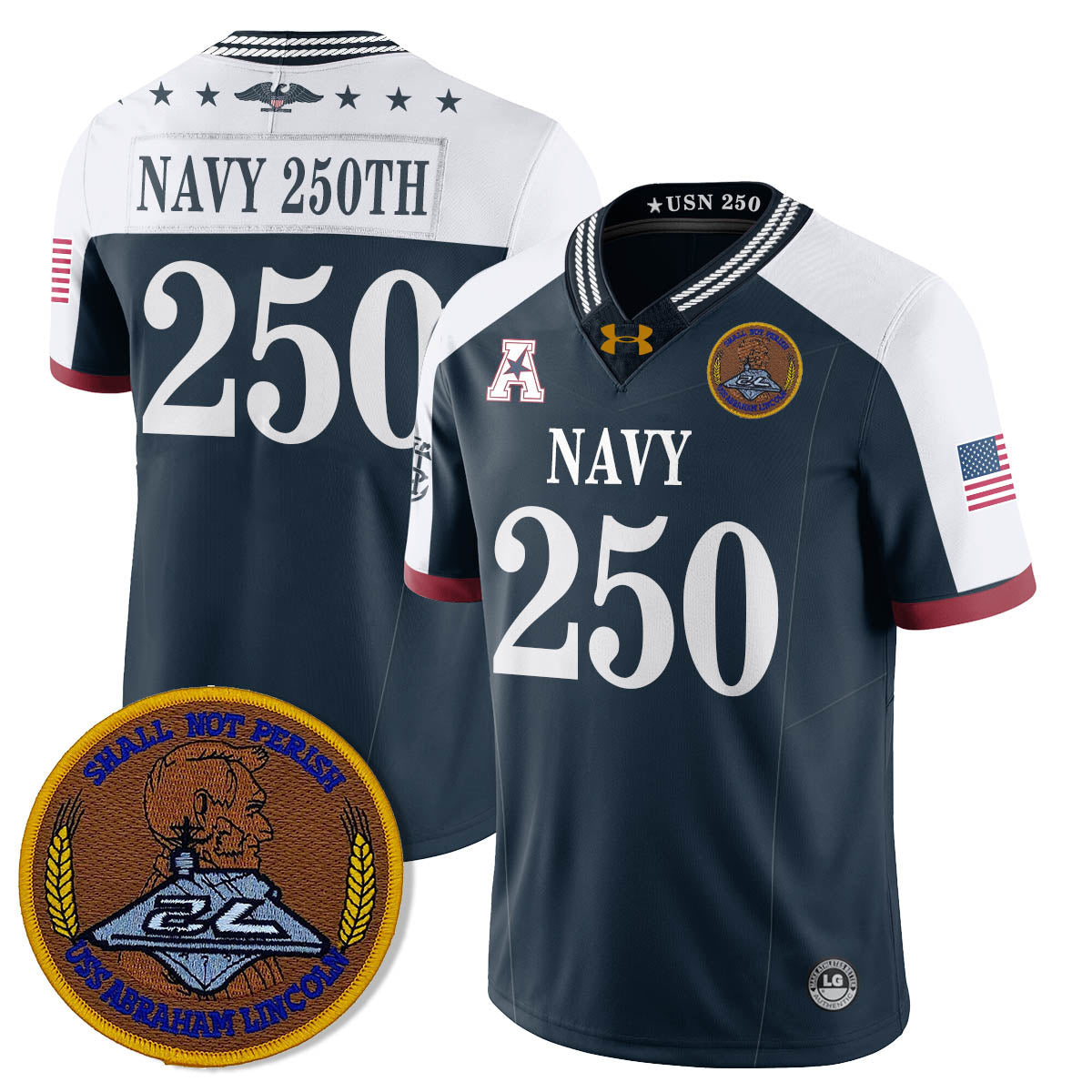 Navy Midshipmen Honoring the 250th Anniversary of the United States Navy Jersey - All Stitched