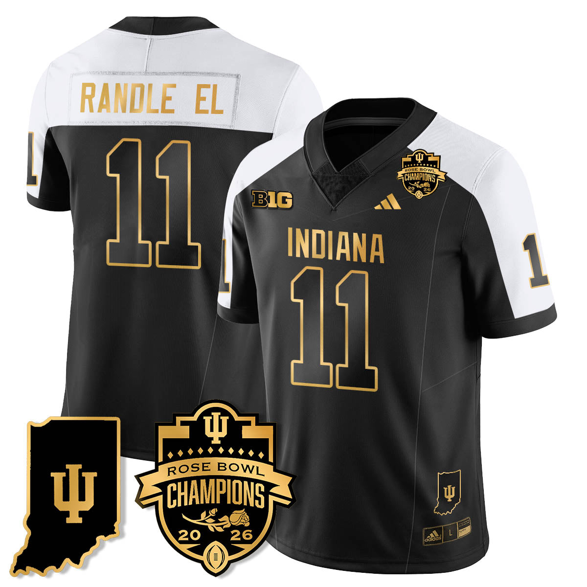 Indiana Hoosiers Vapor Limited Football Gold Jersey - Rose Bowl Champions - All Stitched