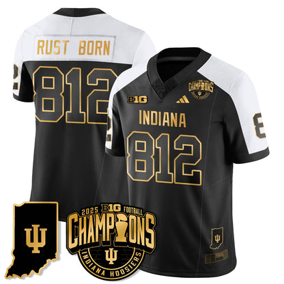 Indiana Hoosiers Vapor Limited Football Gold Jersey - Big 10 Champions - All Stitched