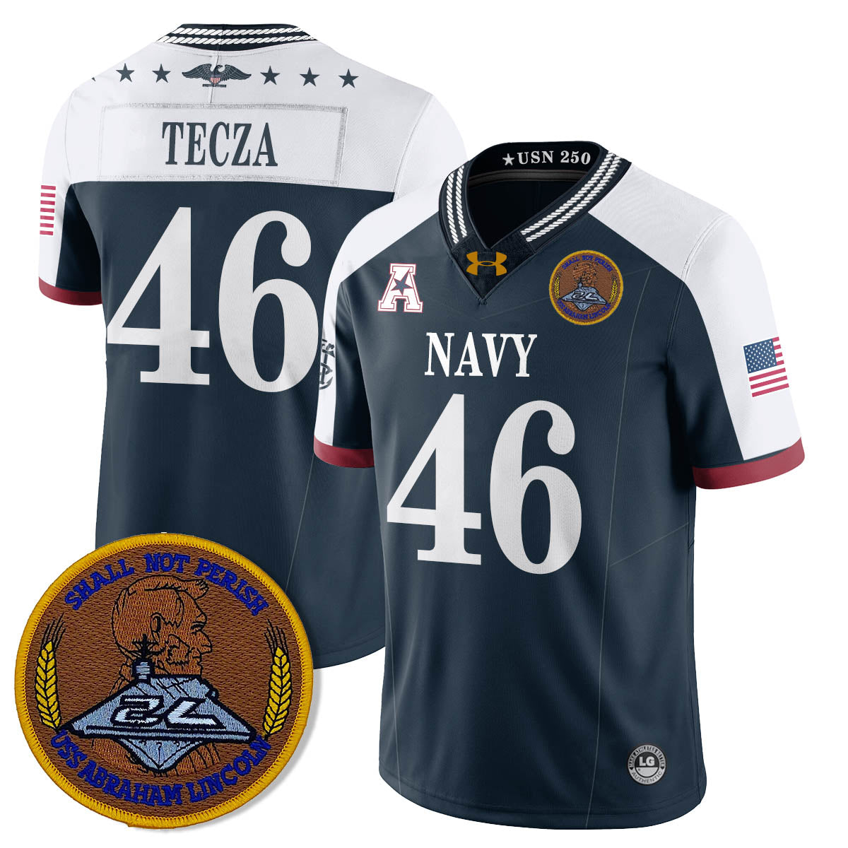 Navy Midshipmen Honoring the 250th Anniversary of the United States Navy Jersey - All Stitched