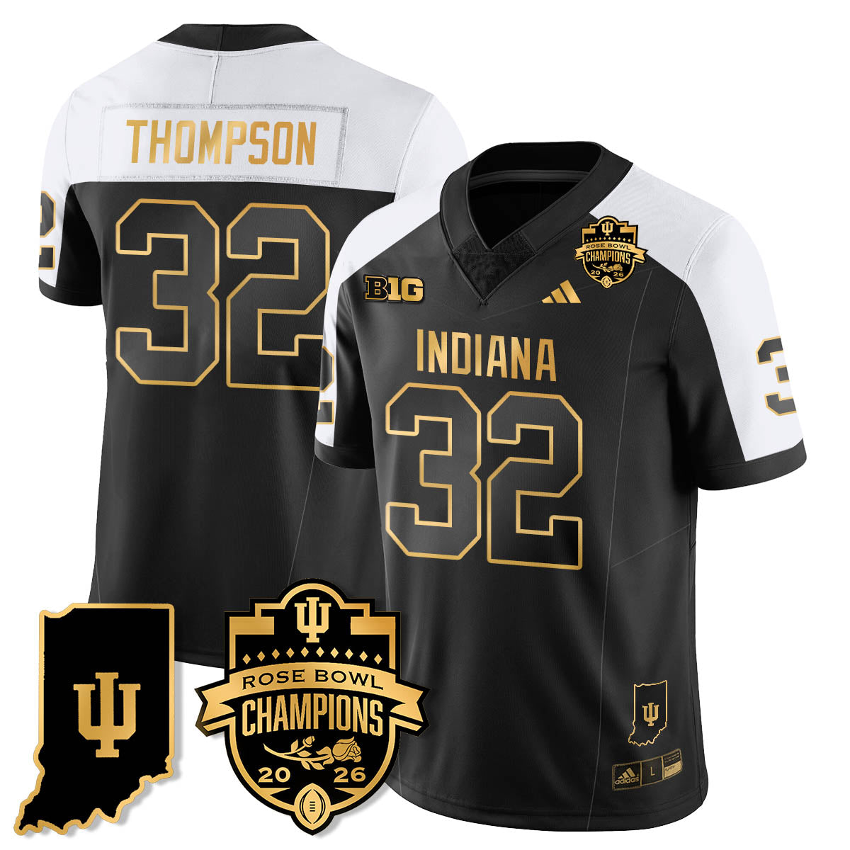 Indiana Hoosiers Vapor Limited Football Gold Jersey - Rose Bowl Champions - All Stitched