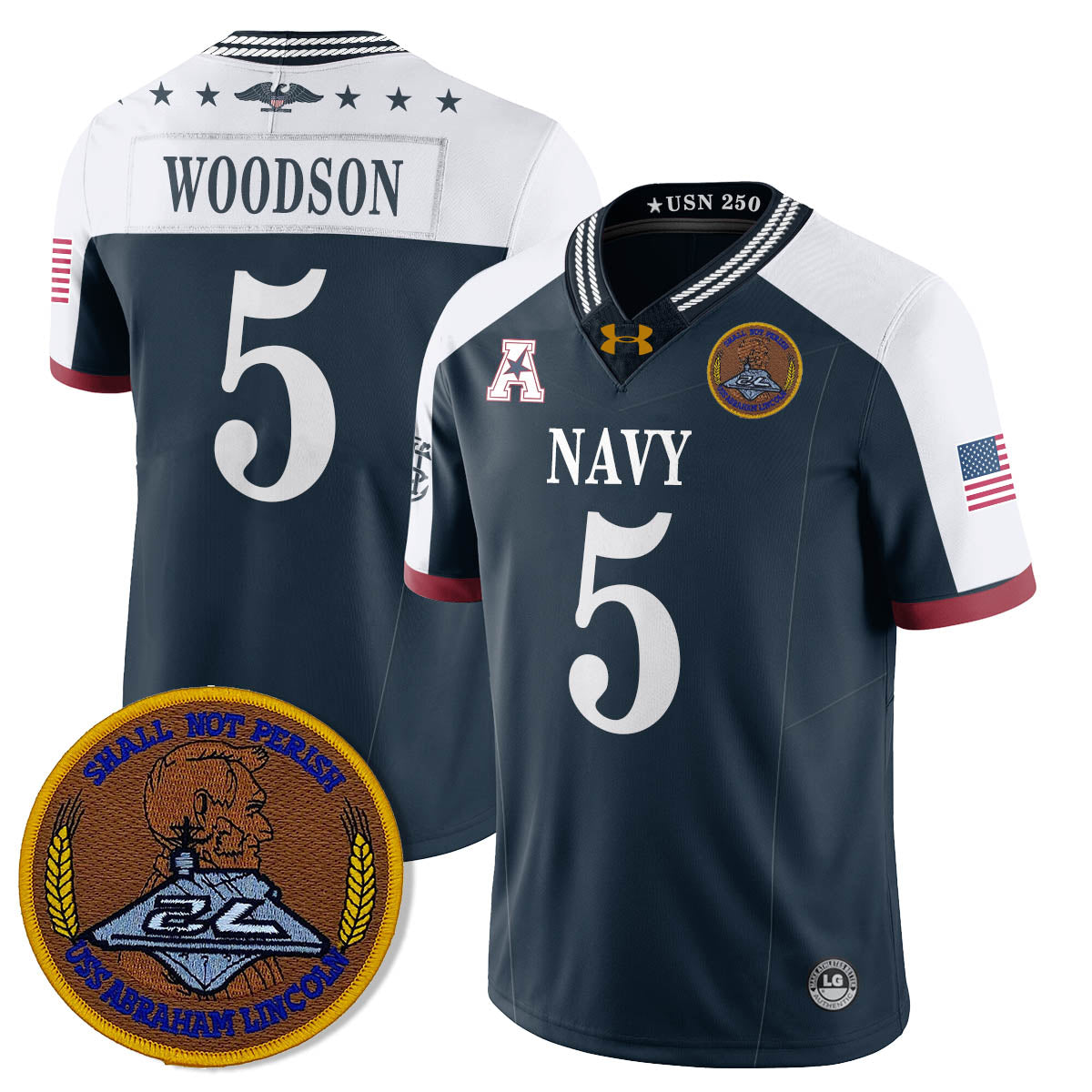 Navy Midshipmen Honoring the 250th Anniversary of the United States Navy Jersey - All Stitched