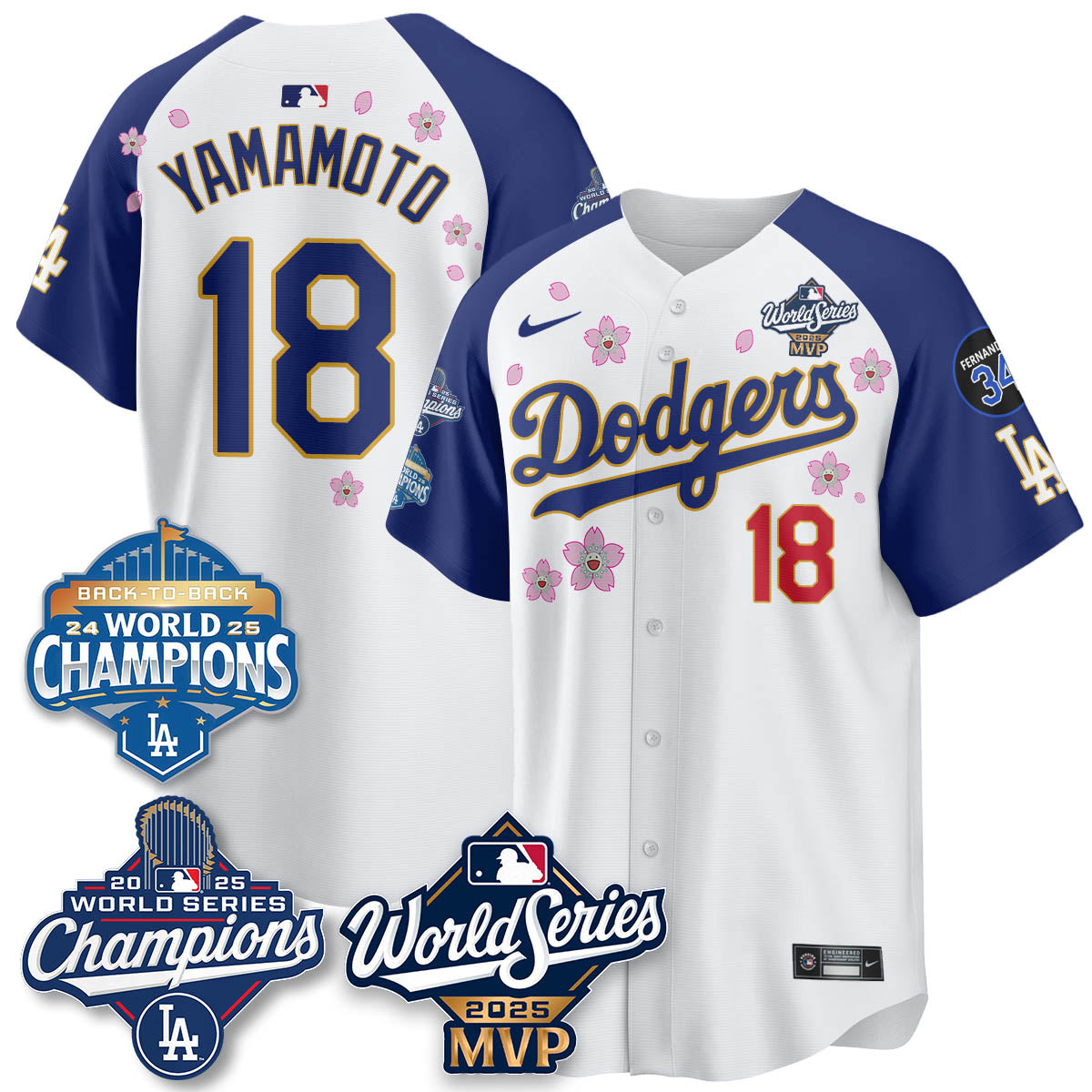Yoshinobu Yamamoto LAD 2025 World Series MVP Jersey - All Stitched
