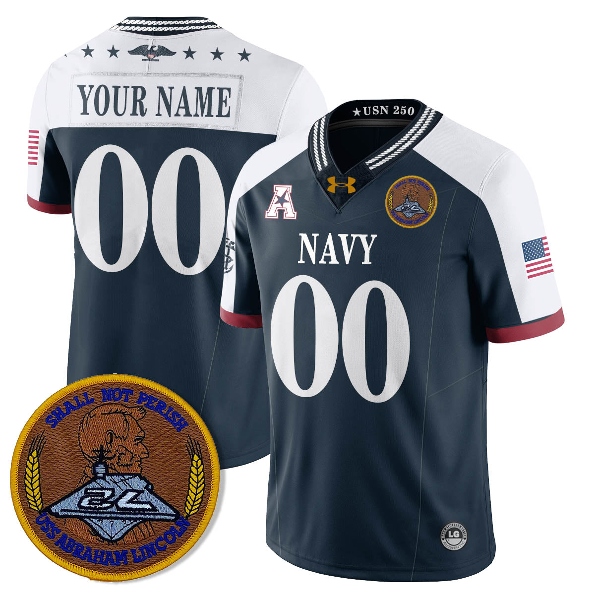 Navy Midshipmen Honoring the 250th Anniversary of the United States Navy Jersey - All Stitched