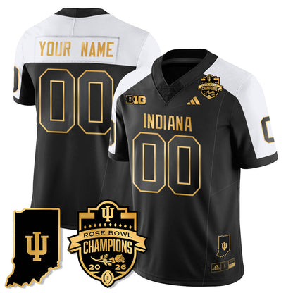 Custom Indiana Hoosiers Vapor Limited Football Gold Jersey - Rose Bowl Champions - All Stitched