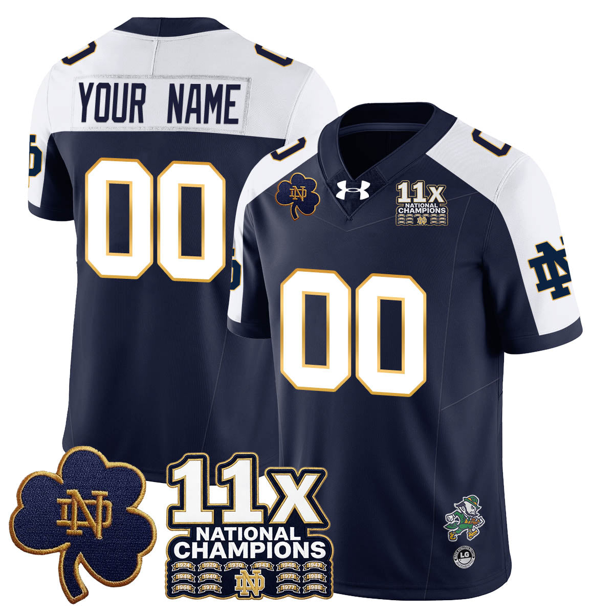 ND 11x-Time National Champions Vapor Limited Jersey - All Stitched