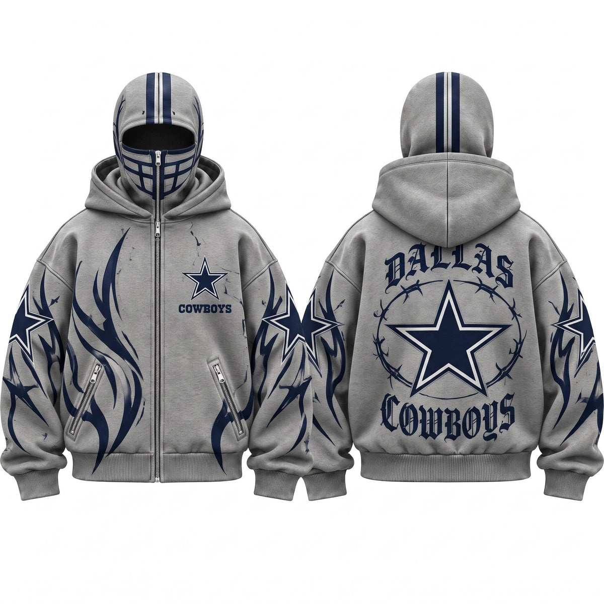 DAL Gothic Style Mask Zip Up Hoodie - Printed V2