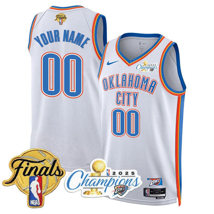 Oklahoma City Thunder 2025 NBA Champions Custom Jersey - All Stitched
