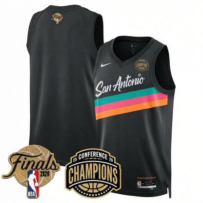 SAS 2026 NBA Western Conference Champions City 25/26 Jersey V2 - Stitched