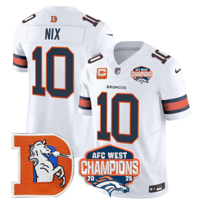 DEN AFC West Champions Patch Throwback Vapor Limited Jersey - All Stitched