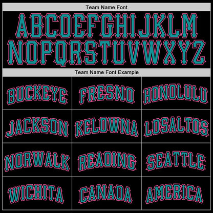 Custom Black Pink-Teal Authentic Baseball Jersey