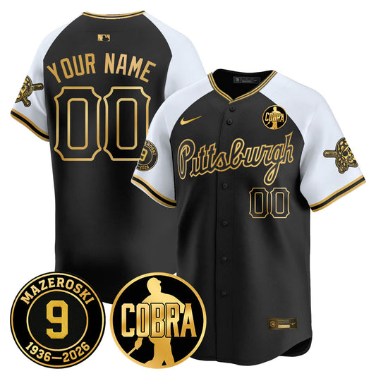 Custom PIT Memories Vapor Limited Gold Jersey - Bill Mazeroski Patch - All Stitched