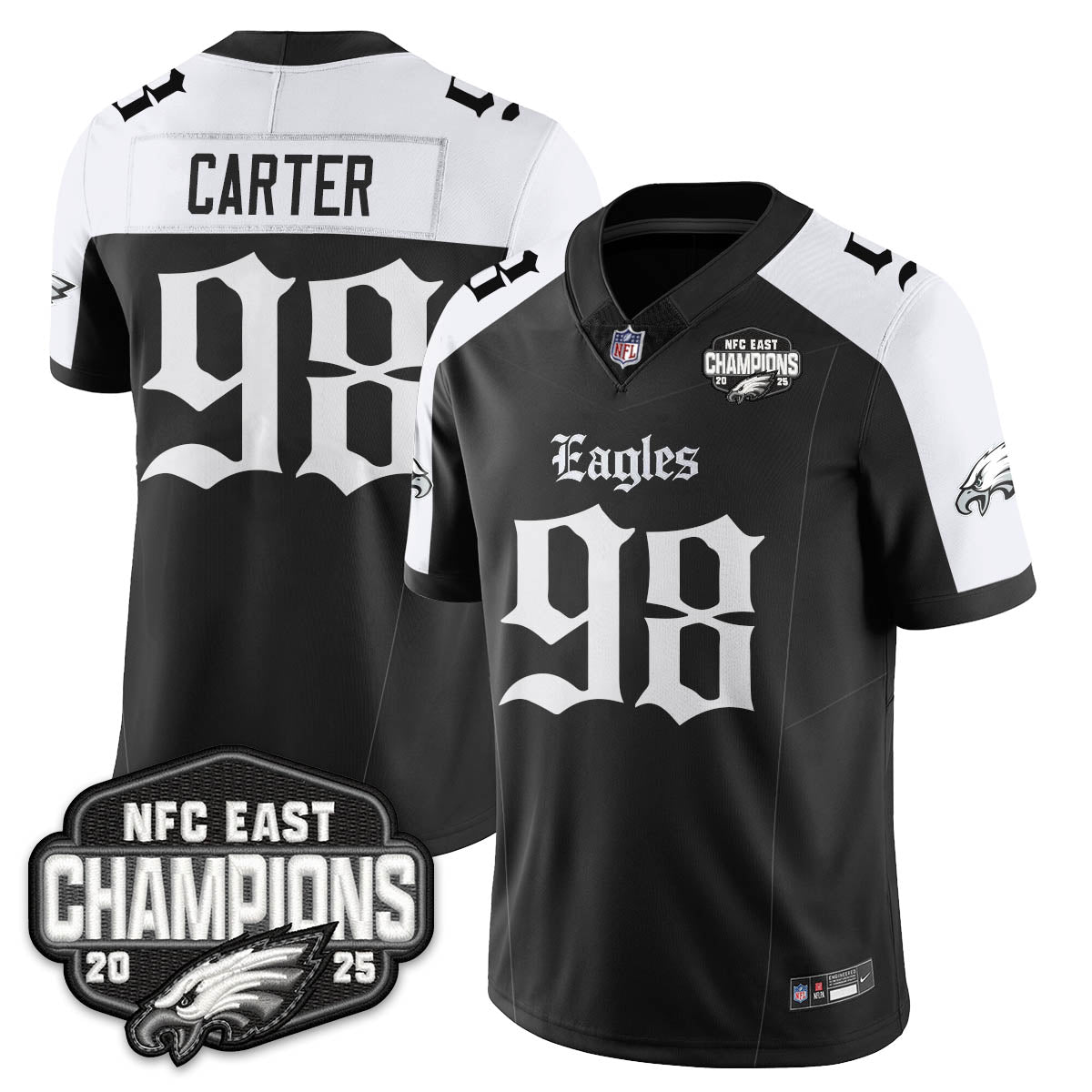 PHI Gothic NFC East Champions Vapor Limited Jersey - All Stitched