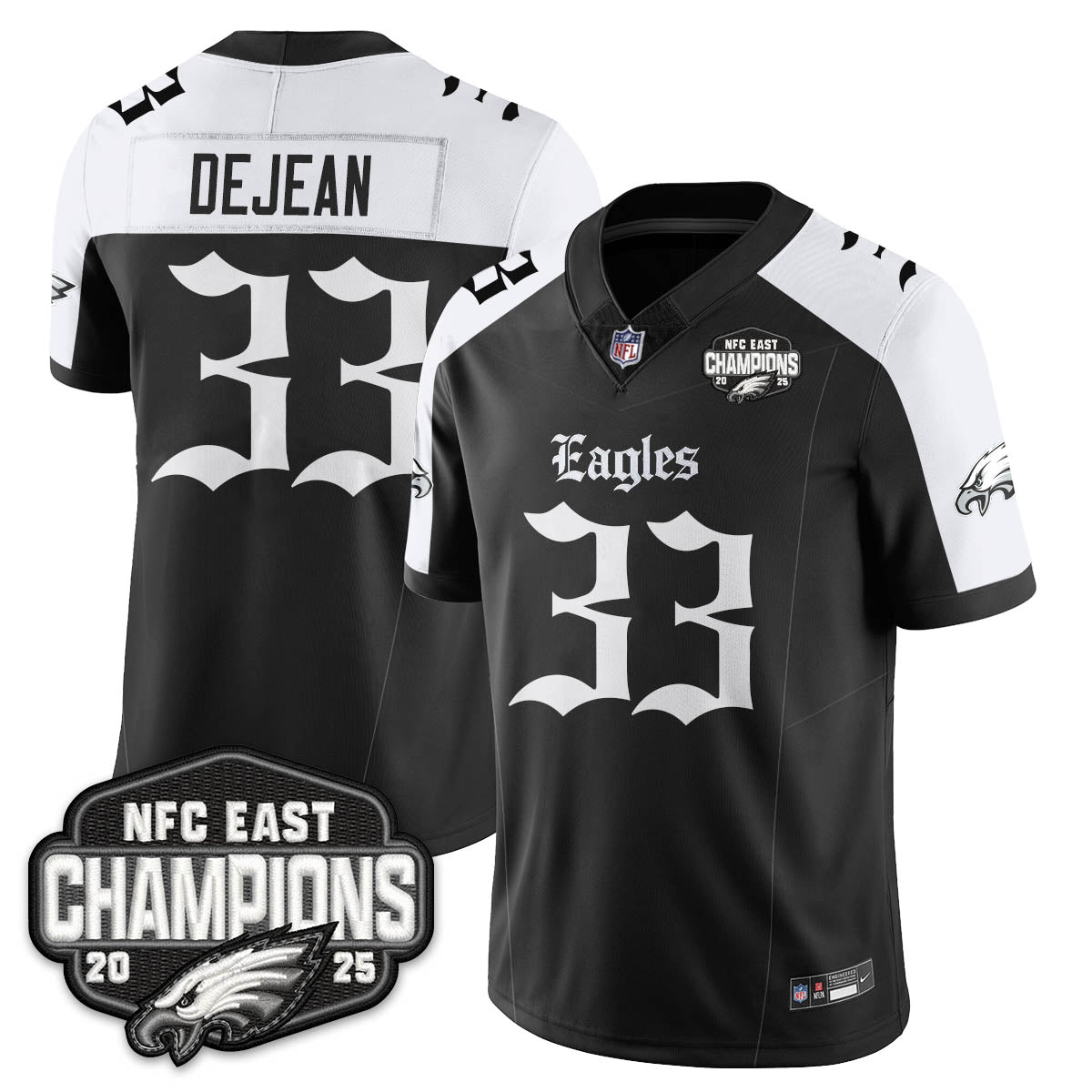 PHI Gothic NFC East Champions Vapor Limited Jersey - All Stitched