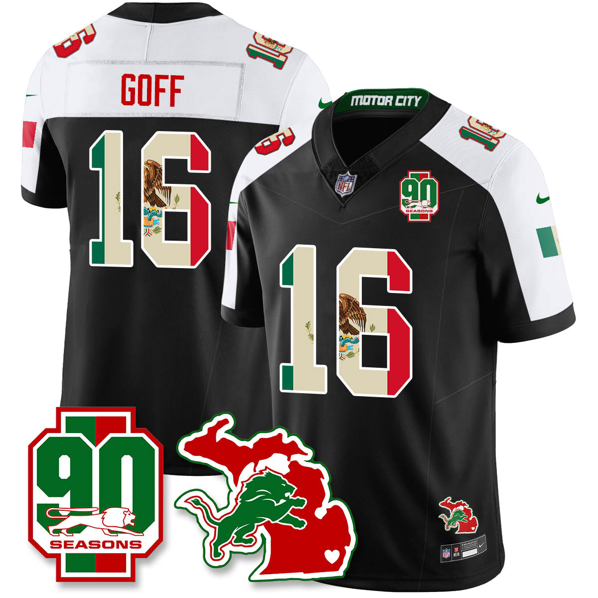 DET Mexico Vapor Limited Jersey - All Stitched