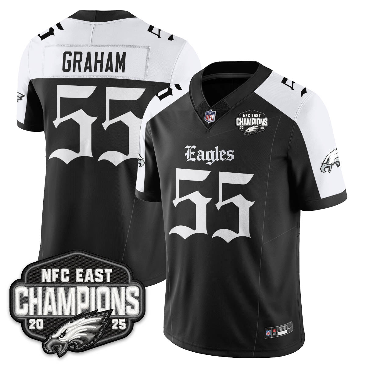 PHI Gothic NFC East Champions Vapor Limited Jersey - All Stitched