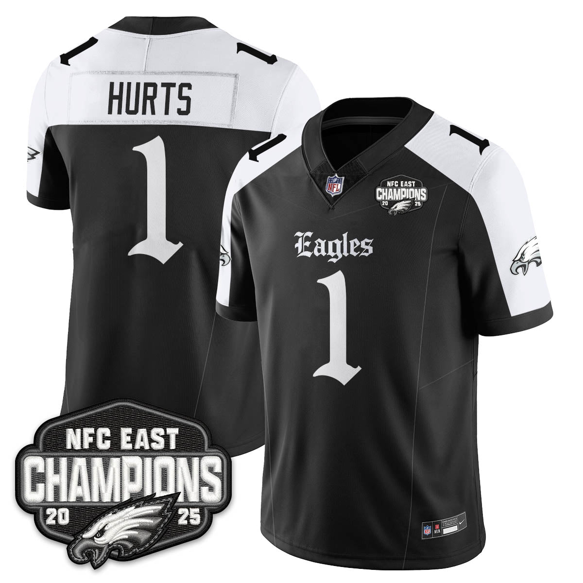 PHI Gothic NFC East Champions Vapor Limited Jersey - All Stitched