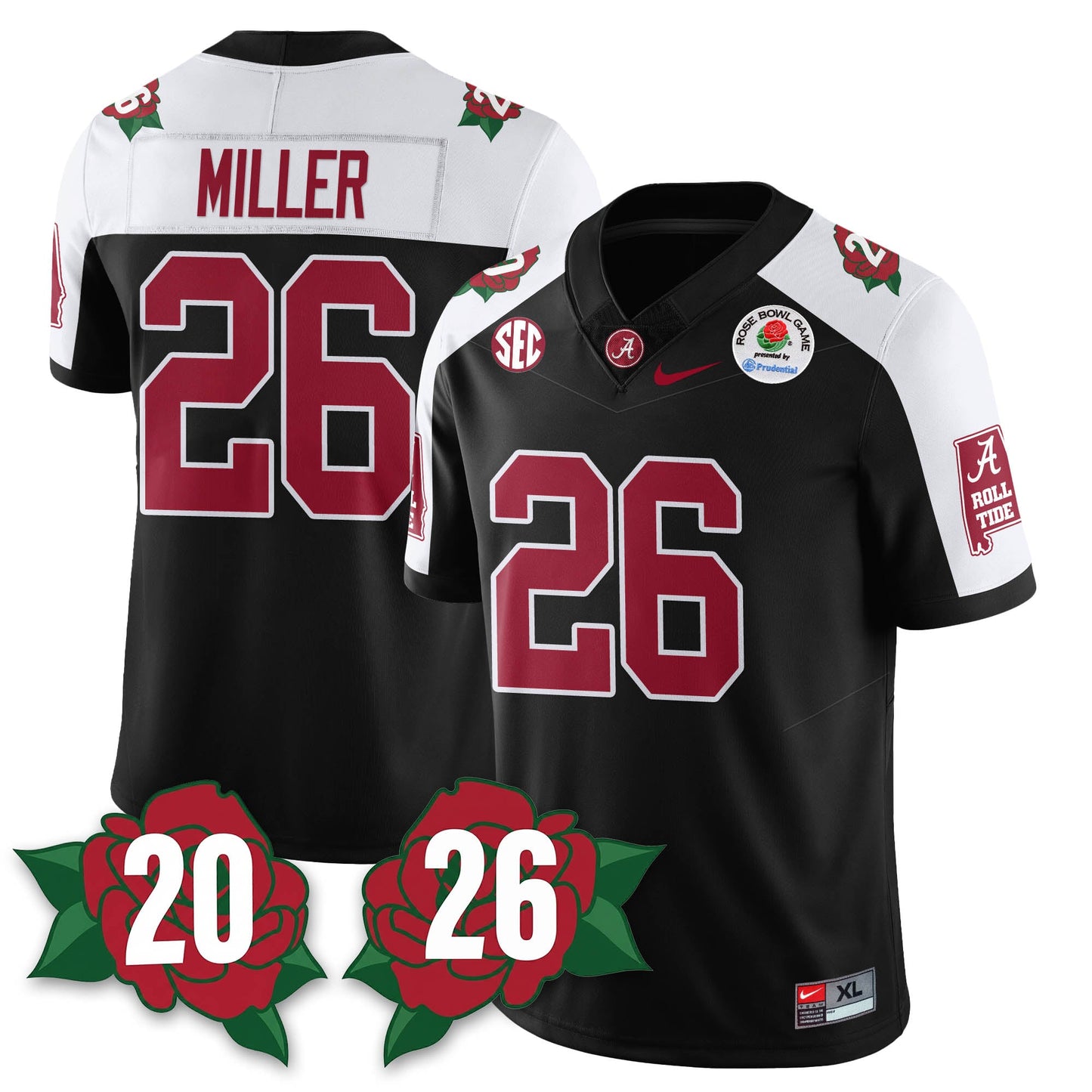 BAMA Rose Bowl Vapor Limited Football Jersey - All Stitched