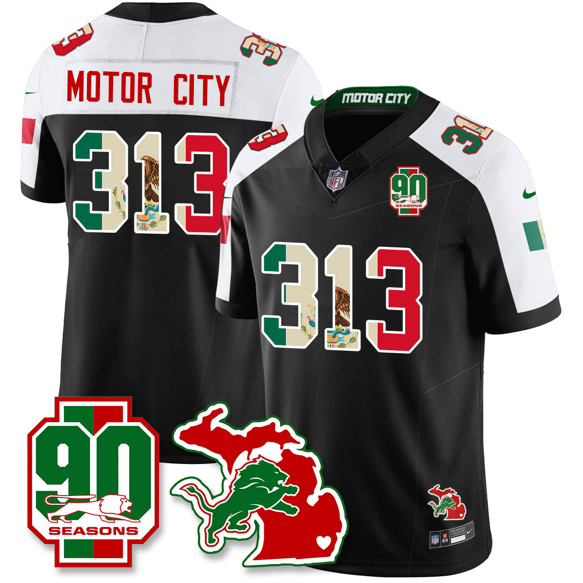 DET Mexico Vapor Limited Jersey - All Stitched